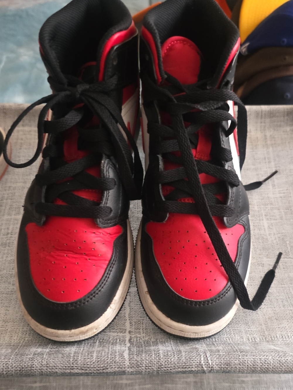 Jordan Kids Black and Red High-Top Sneakers
